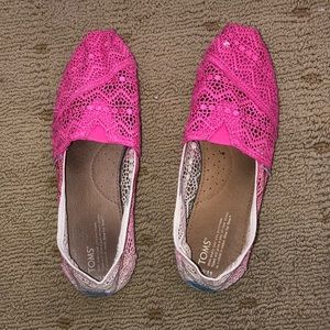 Pink Crochet Toms Size 11